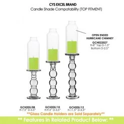 Vase Market Glass Hurricane Chimney H-8" D-1.5" Lamp Shade Open Ended Cover, Pack Of 24 Pcs -vasemark Shop gch022027 to gch205