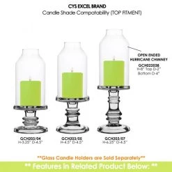 Vase Market Glass Hurricane Chimney H-8" D-2" Lamp Shade Open Ended Cover, Pack Of 16 Pcs -vasemark Shop gch022038 to gch203 1