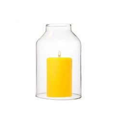 Vase Market Glass Hurricane Chimney H-8" D-2.75" Lamp Shade Open Ended Cover, Pack Of 16 Pcs