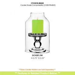 Vase Market Glass Hurricane Chimney H-8" D-2.75" Lamp Shade Open Ended Cover, Pack Of 16 Pcs -vasemark Shop gch022049 gch201 1