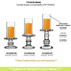 Vase Market Open End Hurricane H-6" D-3" Candle Lamp Shade Cover (Multiple Packing) -vasemark Shop gch03006 gch203