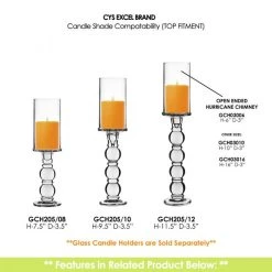 Vase Market Open End Hurricane H-6" D-3" Candle Lamp Shade Cover (Multiple Packing) -vasemark Shop gch03006 gch205