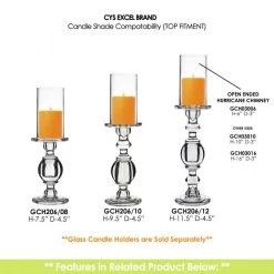 Vase Market Open End Hurricane H-6" D-3" Candle Lamp Shade Cover (Multiple Packing) -vasemark Shop gch03006 gch206