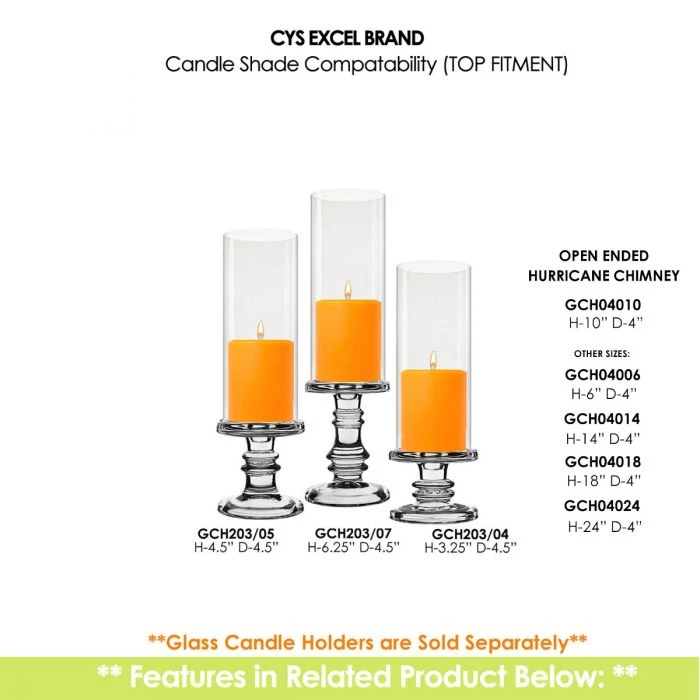 Vase Market Hurricanes Candle Shade H-10" D-4" Chimney Tubes Cover (Multiple Packing) 4 Vase Market Hurricanes Candle Shade H-10" D-4" Chimney Tubes Cover (Multiple Packing) - Image 4