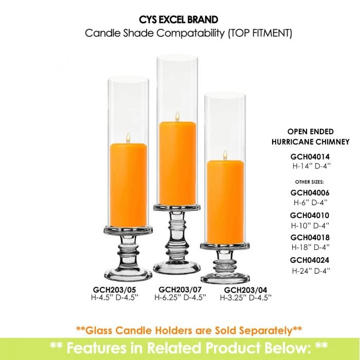 Vase Market Hurricanes Candle Shade H-14" D-4" Chimney Tubes Cover (Multiple Packing) 4 Vase Market Hurricanes Candle Shade H-14" D-4" Chimney Tubes Cover (Multiple Packing) - Image 4