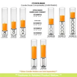 Vase Market Hurricanes Candle Shade H-18" D-4" Chimney Tubes Cover (Multiple Packing) -vasemark Shop gch04018 201 204 205 1