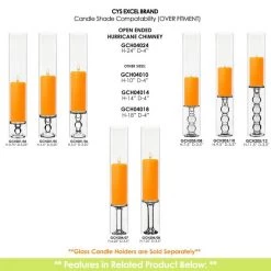Vase Market Hurricanes Candle Shade H-24" D-4" Chimney Tubes Cover (Multiple Packing) 9 Vase Market Hurricanes Candle Shade H-24" D-4" Chimney Tubes Cover (Multiple Packing) -vasemark Shop gch04024 201 204 205
