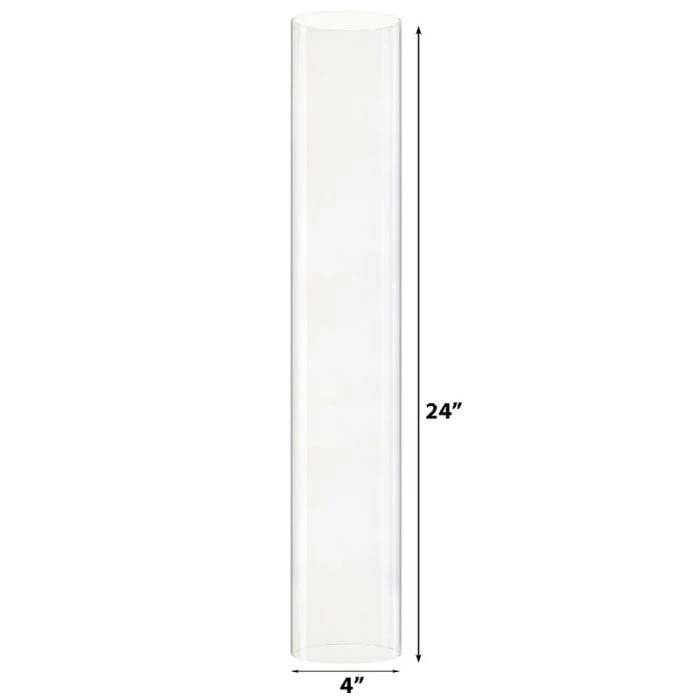 Vase Market Hurricanes Candle Shade H-24" D-4" Chimney Tubes Cover (Multiple Packing) 2 Vase Market Hurricanes Candle Shade H-24" D-4" Chimney Tubes Cover (Multiple Packing) - Image 2