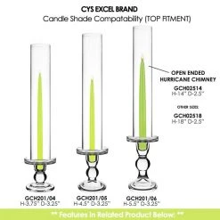 Vase Market Glass Candle Holder H-5.5" D-3.25" Bubble Pillar Taper Candlestick (Multiple Packing) -vasemark Shop gch201 gch02514 6 1