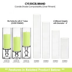 Vase Market Glass Candle Holder H-5.5" D-3.25" Bubble Pillar Taper Candlestick (Multiple Packing) -vasemark Shop gch201 gch040 6 1
