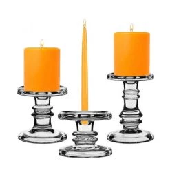 Vase Market Glass Candle Holder Set Of 3 H-3.25", 4.5", 6.25" With 10" X 4" Chimney Tubes, Pack Of 8 Sets (48 Pcs) -vasemark Shop gch203 04 main 011s3s3 1