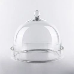 Vase Market Glass Cloche Dome Bell Jar Terrarium W/ Tray, H-8.5", D-10" (Multiple Packing) -vasemark Shop gcl109 details 06
