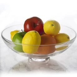 Vase Market Glass Footed Fruit Bowl. H-4.5" D-12" Pedestal Compote Vase