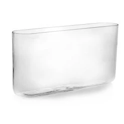 Vase Market Round Edge Rectangle Vase H-8" Open-16"x3" Large Centerpiece