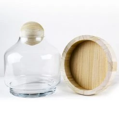 Vase Market Glass Dome W/ Wood Base & Stopper H-9.5" Body D-7" (Multiple Packing) -vasemark Shop gcu201 parts