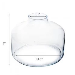 Vase Market Glass Terrarium Vase W/ Wood Stopper. H-12" Body D-10.5" (Multiple Packing) -vasemark Shop gcu206 measurement2.1000