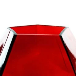 Vase Market Geometric H-6" Red Glass Vase Candle Holder (Multiple Packing) -vasemark Shop geometric glass vases red ggv101 06r 3