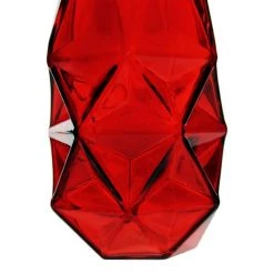 Vase Market Geometric Red Glass Vase Candle Holder. H-8" (Multiple Packing) -vasemark Shop geometric glass vases red ggv105 08r 2