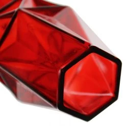 Vase Market Geometric Red Glass Vase Candle Holder. H-8" (Multiple Packing) -vasemark Shop geometric glass vases red ggv105 08r 3