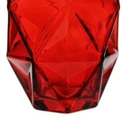 Vase Market Geometric Red H-10" Glass Vase Candle Holder, Pack Of 6 Pcs -vasemark Shop geometric glass vases red ggv106 10 1