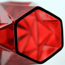 Vase Market Geometric Red H-10" Glass Vase Candle Holder, Pack Of 6 Pcs -vasemark Shop geometric glass vases red ggv106 10 2