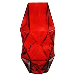 Vase Market Geometric Red H-10" Glass Vase Candle Holder, Pack Of 6 Pcs