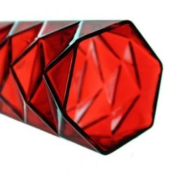 Vase Market Geometric Red H-7.5" Glass Vase Candle Holder (Multiple Packing) -vasemark Shop geometric glass vases red ggv108 08r 2