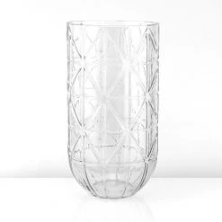 Vase Market Geometric 10.5" Cylinder Glass Vase, Pack Of 2
