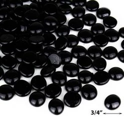 Vase Market 18 Lbs Vase Filler Glass Flat 0.6" Aquarium Gemstones Black, Available In 28 Lbs -vasemark Shop ggm001bk size 1