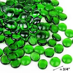 Vase Market 18 Lbs Vase Filler Glass Flat 0.6" Aquarium Gemstones Green, Available In 28 Lbs -vasemark Shop ggm001g g size 1 1
