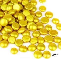 Vase Market 18 Lbs Vase Filler Glass Flat 0.6" Gemstones Gold, Available In 28 Lbs -vasemark Shop ggm001gd size