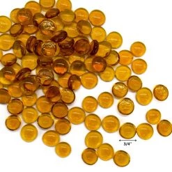 Vase Market 18 Lbs Vase Filler Glass Flat 0.6" Aquarium Gemstones Amber, Available In 28 Lbs -vasemark Shop ggm001la size