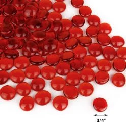 Vase Market 18 Lbs Vase Filler Glass Flat 0.6" Gemstones Red, Available In 28 Lbs -vasemark Shop ggm001r size 3 1