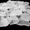 Vase Market 20 Lbs Sea Glass Flat Vase Filler Frosted Clear 0.25" - 2.8" (Multiple Packing)