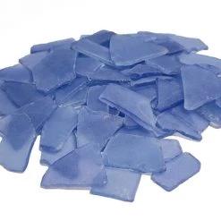 Vase Market 20 Lbs Sea Glass Flat Vase Filler Frosted Blue 0.25" - 2.8" (Multiple Packing)