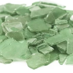 Vase Market 20 Lbs Sea Glass Flat Vase Filler Frosted Green 0.25" - 2.8" (Multiple Packing)