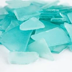 Vase Market 20 Lbs Sea Glass Flat Vase Filler Frosted Teal Green 0.25" - 2.8" (Multiple Packing)