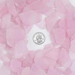 Vase Market 20 Lbs Sea Glass Flat Vase Filler Frosted Pink 0.25" - 2.8" (Multiple Packing) -vasemark Shop ggm007pk coin 2000