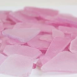 Vase Market 20 Lbs Sea Glass Flat Vase Filler Frosted Pink 0.25" - 2.8" (Multiple Packing)