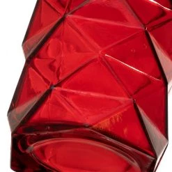 Vase Market Geometric Red H-7.5" Glass Vase Candle Holder (Multiple Packing) -vasemark Shop ggv108 04 1000