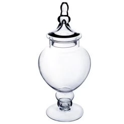 Vase Market Glass Apothecary Jar Set Of 3. H-16.5", 14.75", 10" -vasemark Shop glass apothecary candy buffet jars gaj115.2.800