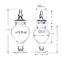 Vase Market Glass Apothecary Jar Set Of 3. H-9.5", 22", 10" -vasemark Shop glass apothecary candy buffet jars gaj115.dim .800 4
