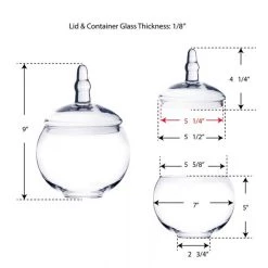 Vase Market Glass Apothecary Candy Buffet Jar Set Of 3, H-13.5", 14.7", 10" -vasemark Shop glass apothecary candy buffet jars gaj134.dim .800 2