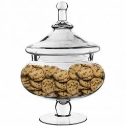 Vase Market Glass Apothecary Jar H-15" D-7.75" Candy Buffet Canister -vasemark Shop glass apothecary jars christmas gaj109