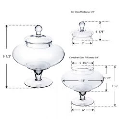 Vase Market Glass Apothecary Set Of 2. H-10", 13.5" Candy Buffet Canister -vasemark Shop glass apothecary jars gaj108 13.dim1 .800 3