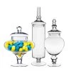 Vase Market Glass Apothecary Candy Buffet Jar Set Of 3. H-10",14.75",22"