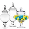 Vase Market Glass Apothecary Jar Set Of 3. H-16.5", 14.75", 10"