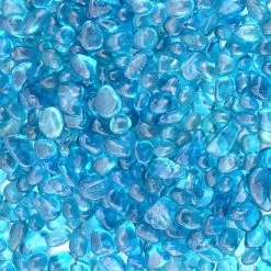 Vase Market 18 Lbs Aquarium Gravel Light Blue Tumbled Glass Gem Stones, Available In 28 Lbs -vasemark Shop glass aquarium gravel beads ggm008lb 1 1