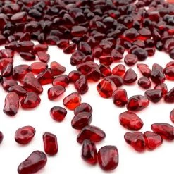 Vase Market 18 Lbs Aquarium Gravel Red Tumbled Glass Gem Stones, Available In 28 Lbs