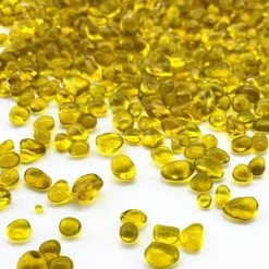 Vase Market 18 Lbs Aquarium Gravel Yellow Tumbled Glass Gem Stones, Available In 28 Lbs